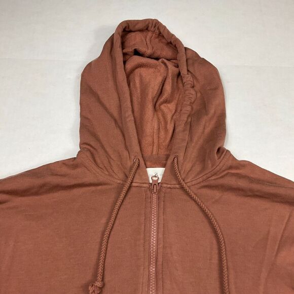 Lou & Grey Womens Fleece Hoodie Pink Soft Knit Full Zip Oversized Jacket SMALL - Picture 3 of 11